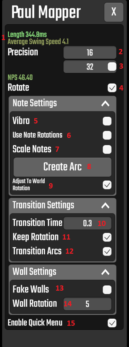 Paul Mapper Settings