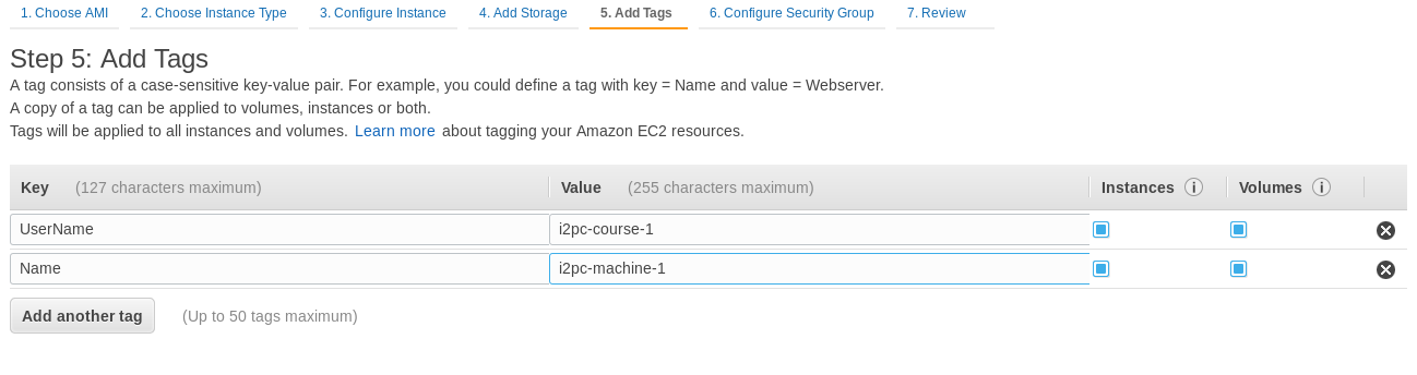 AWS console - Add tags
