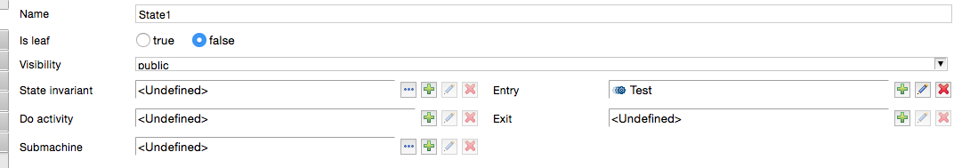 Adding an Entry/Exit action to a state