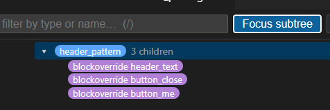 Focus subtree pins one branch of the widget tree