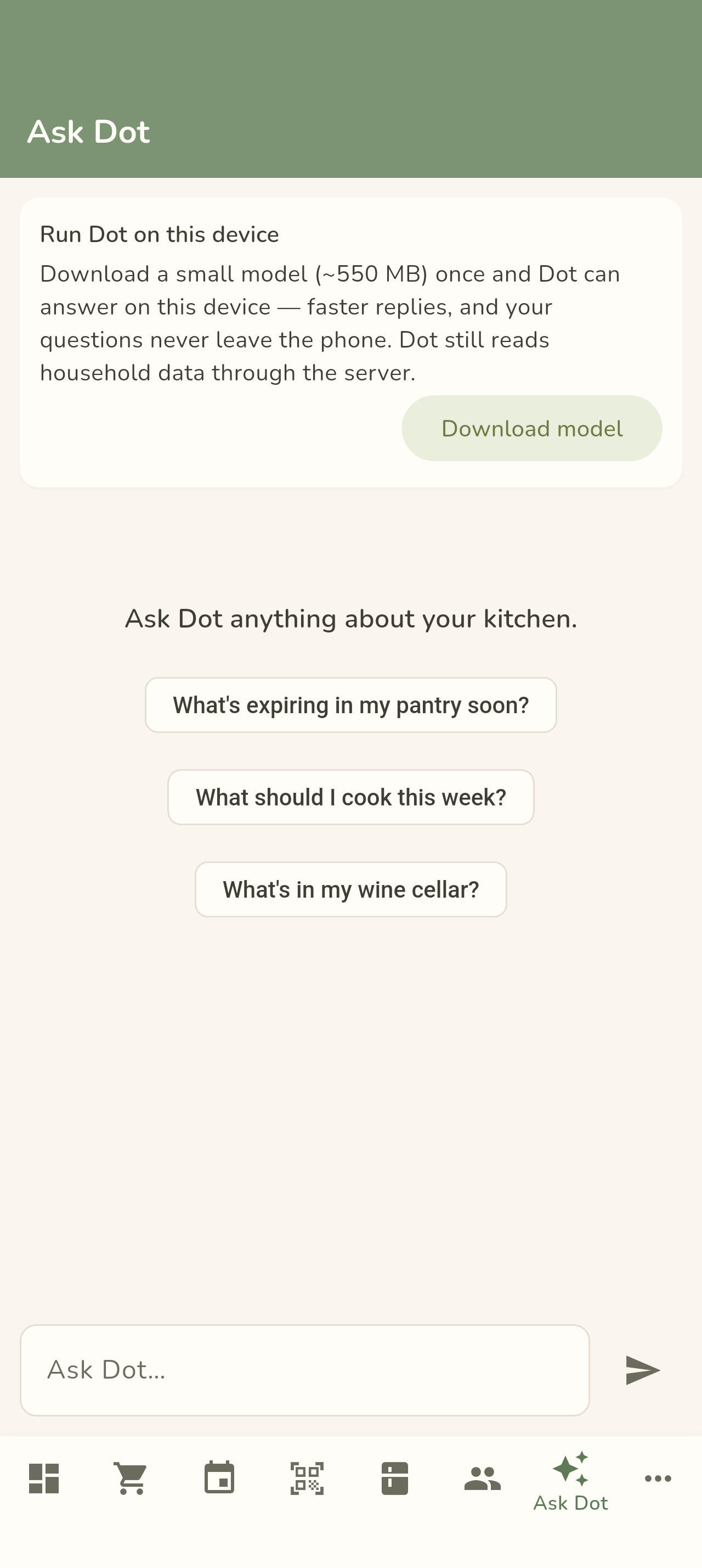 Ask Dot on mobile