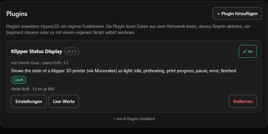 Die Plugin-Liste