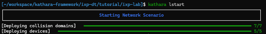 Kathará lstart terminal output