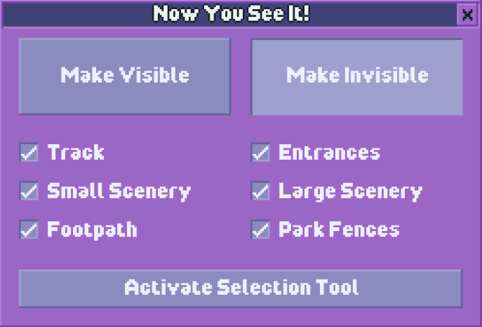 UI for the "Now You See It!" plugin