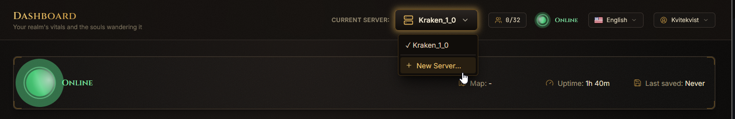No server banner with link to Settings