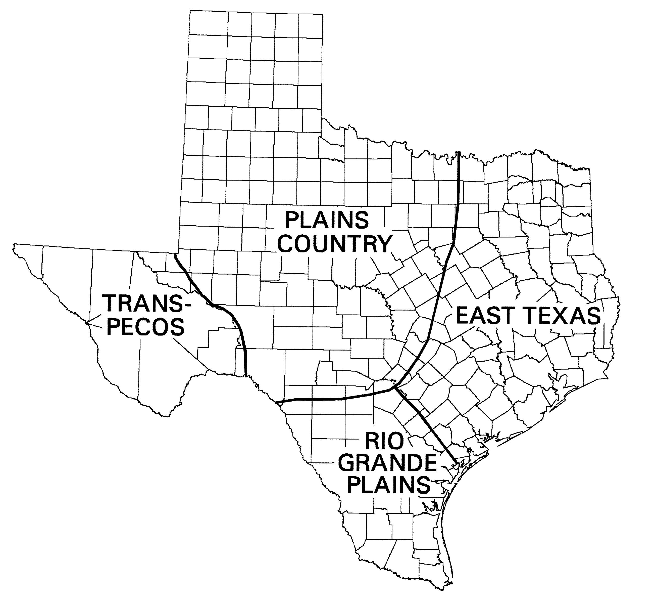 Four Regions of Texas