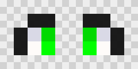 A marked MCA eye texture enlarged with nearest-neighbor scaling