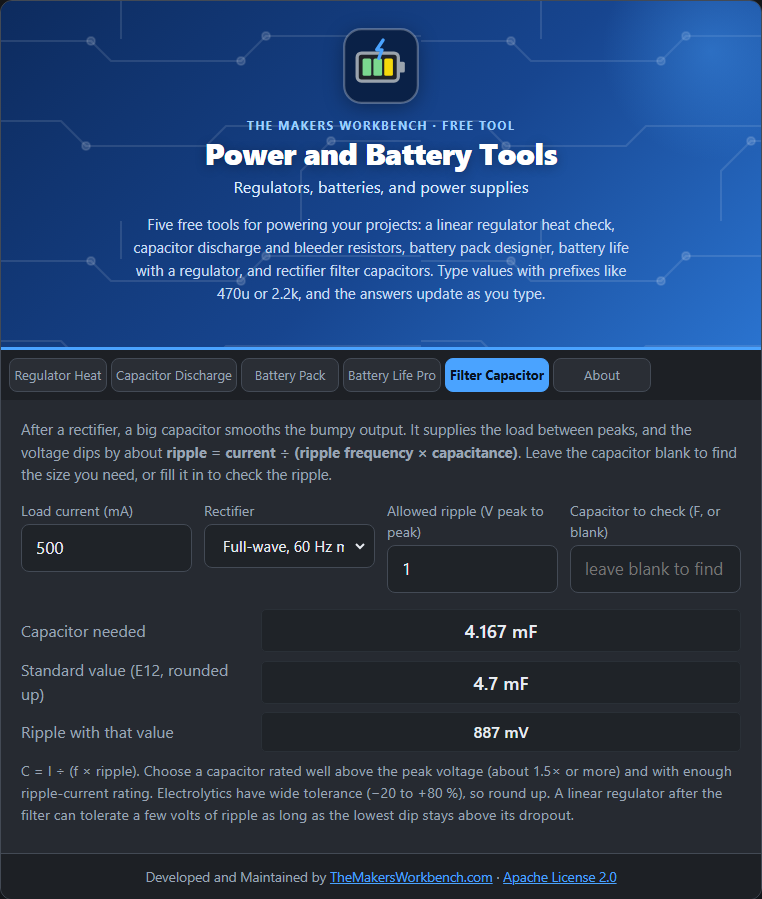 Filter Capacitor tool