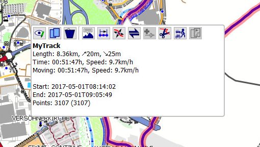 Track info in map window