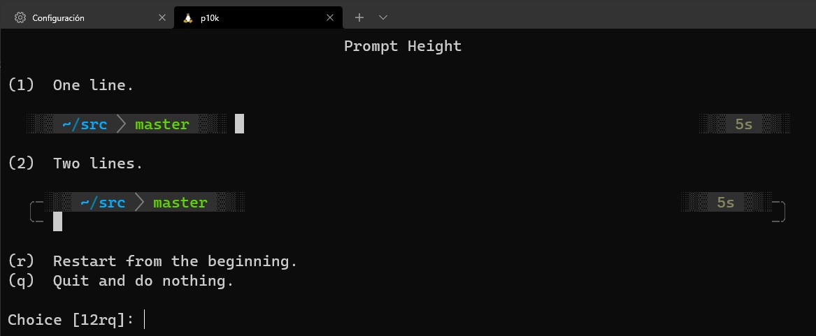 prompt height