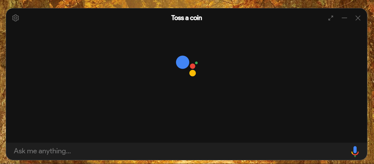 Blank screen with Google Assistant logo