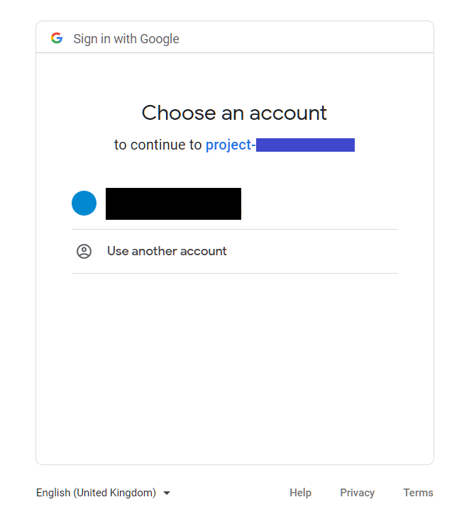 Choose Gmail account to authenticate