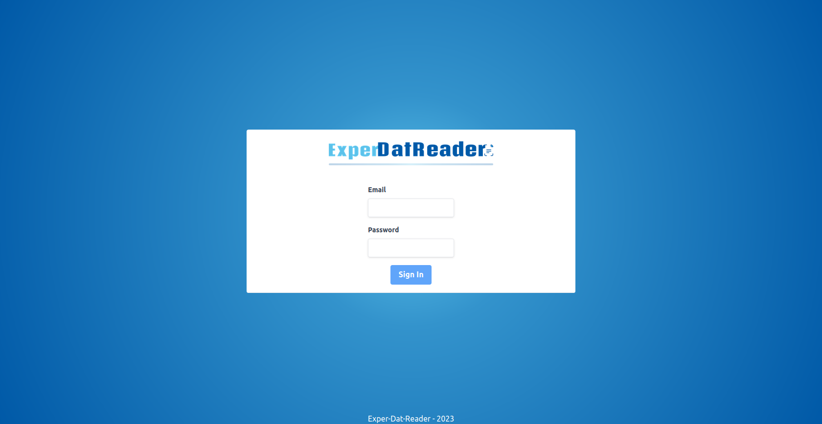 Login screen