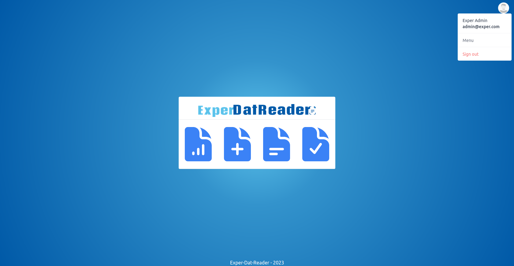 Menu screen