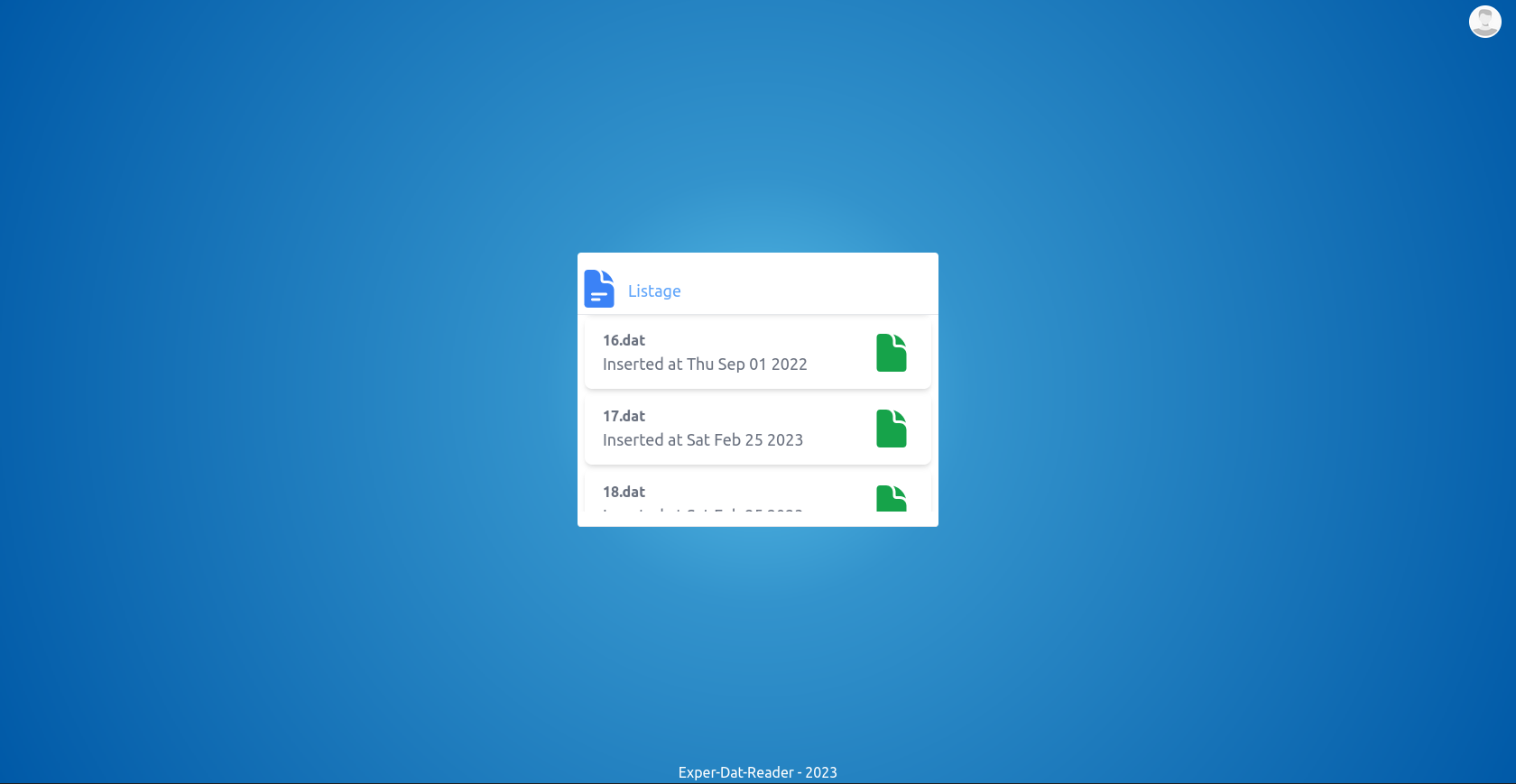 Listage screen