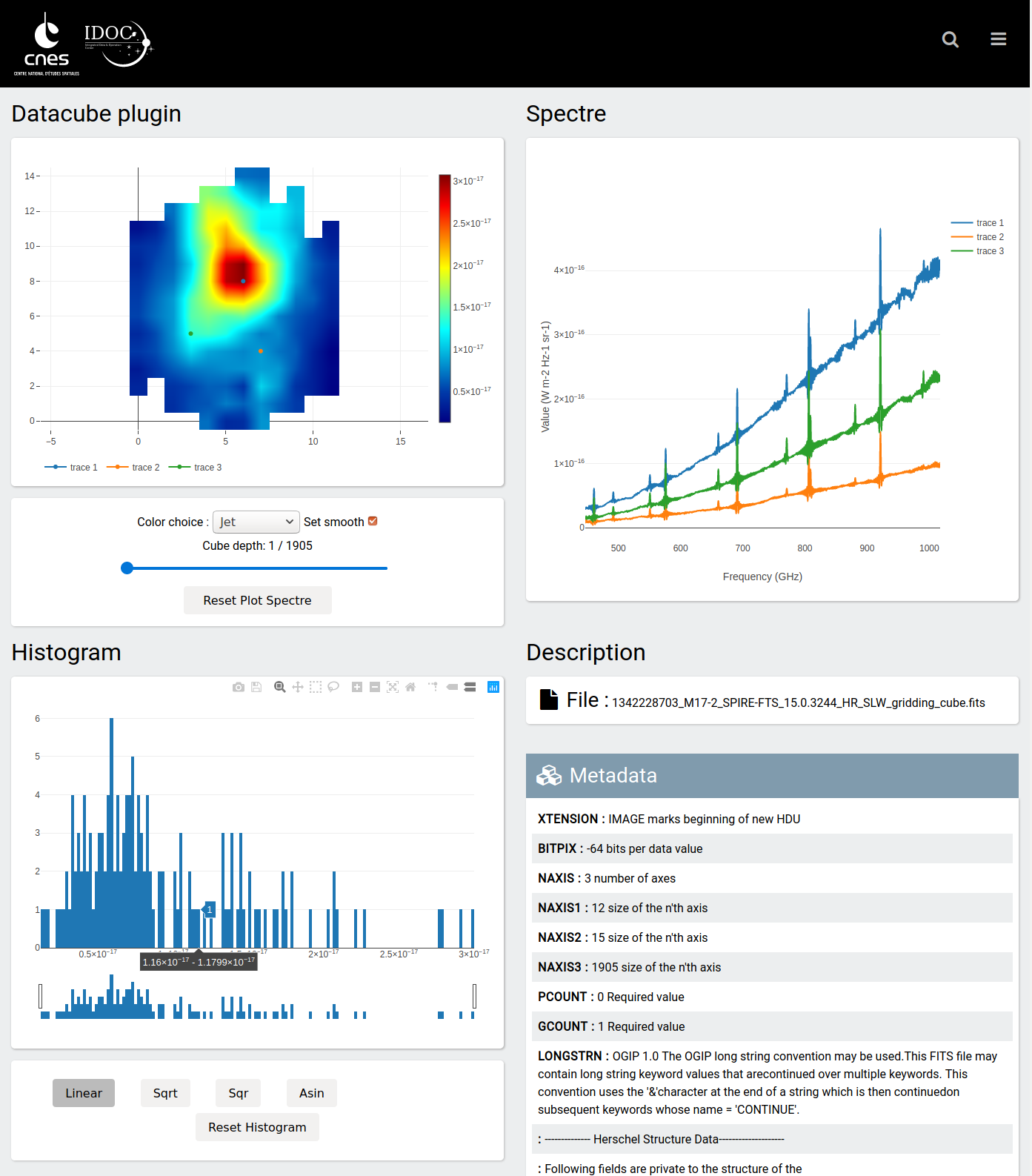 Screenshot of the home page in DataCube 