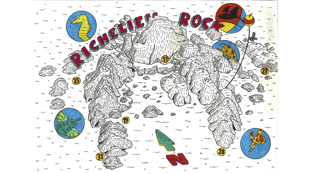 Схема дайв сайта Richelieu rock