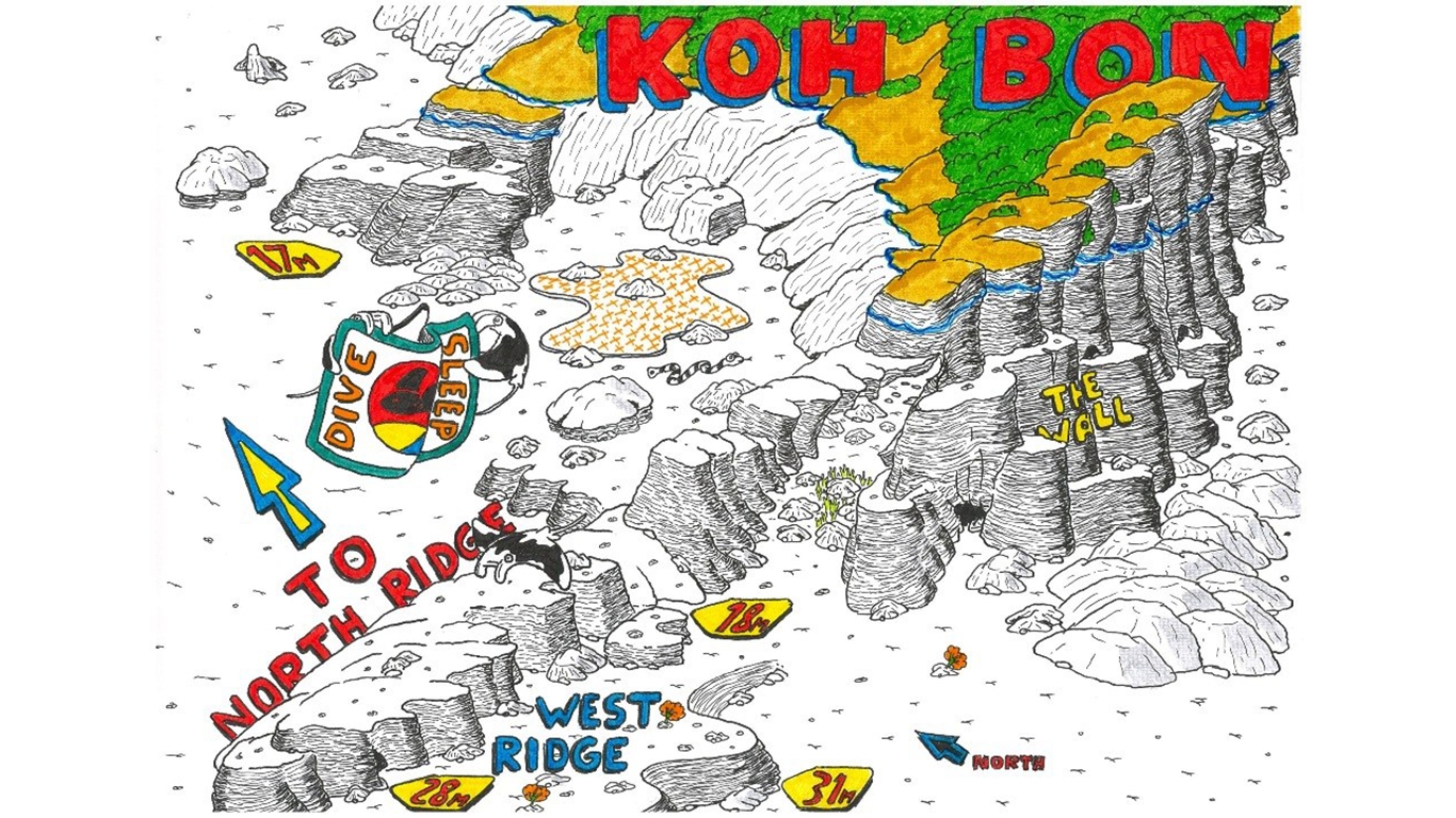 Схема острова Koh Bon