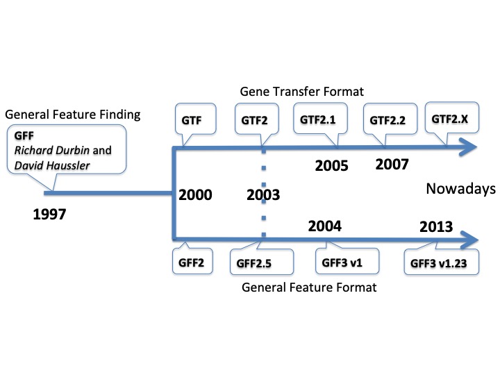 Timeline of the different format 