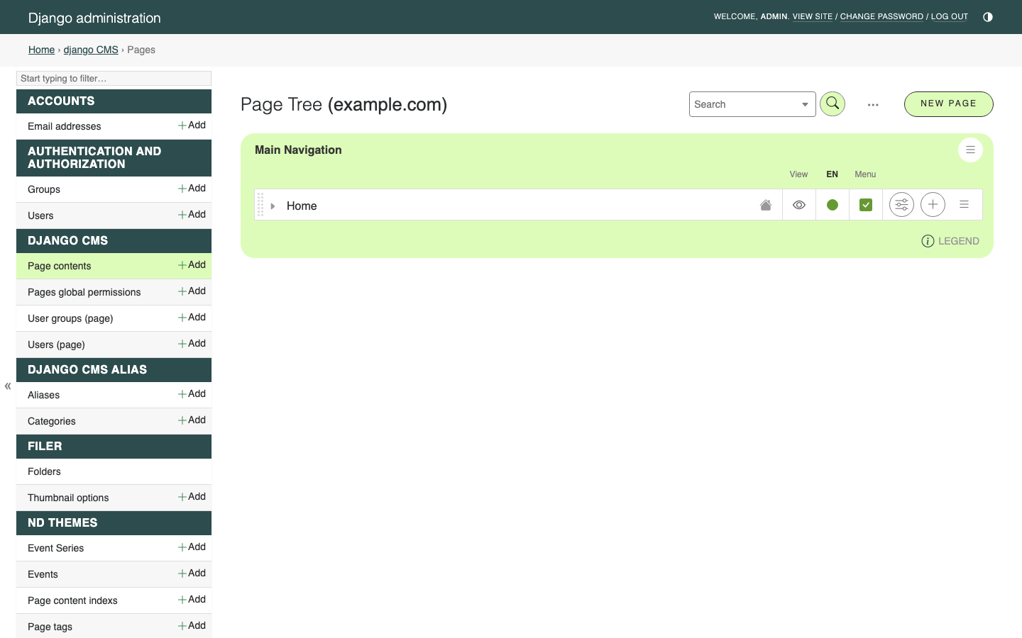 Page tree