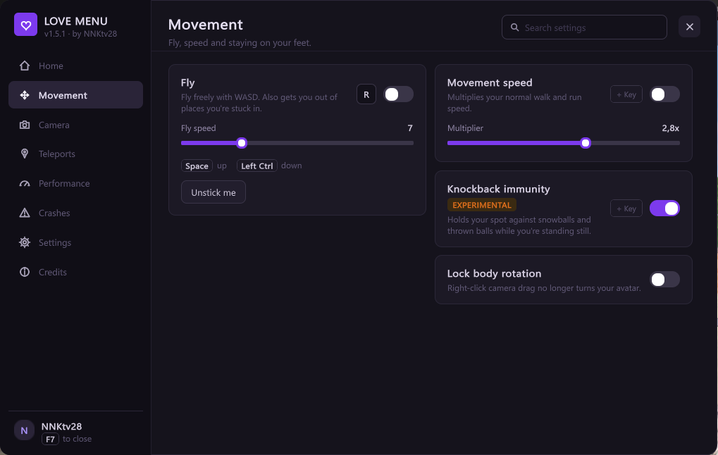 Movement page