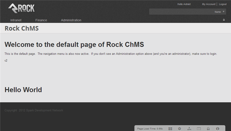Figure: A page showing an instance of your HelloWorld block