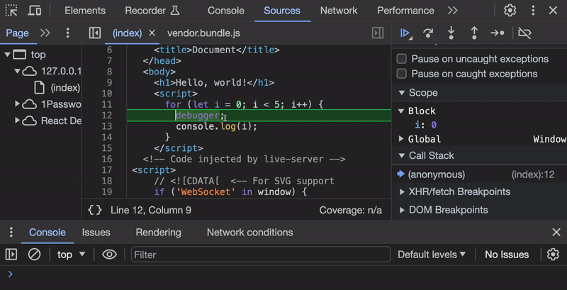 A short gif showing the debugger in action