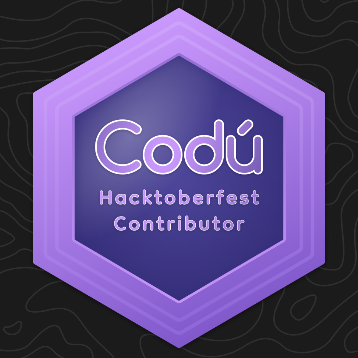 A purple badge for Hacktoberfest contributors