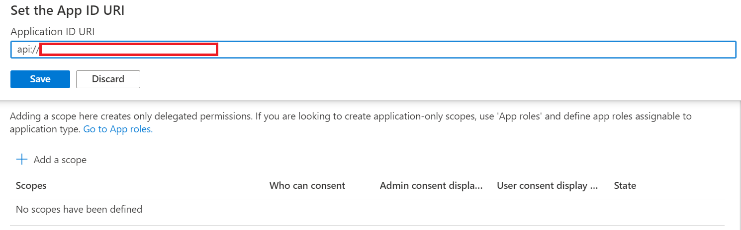 Azure AD expose an api page