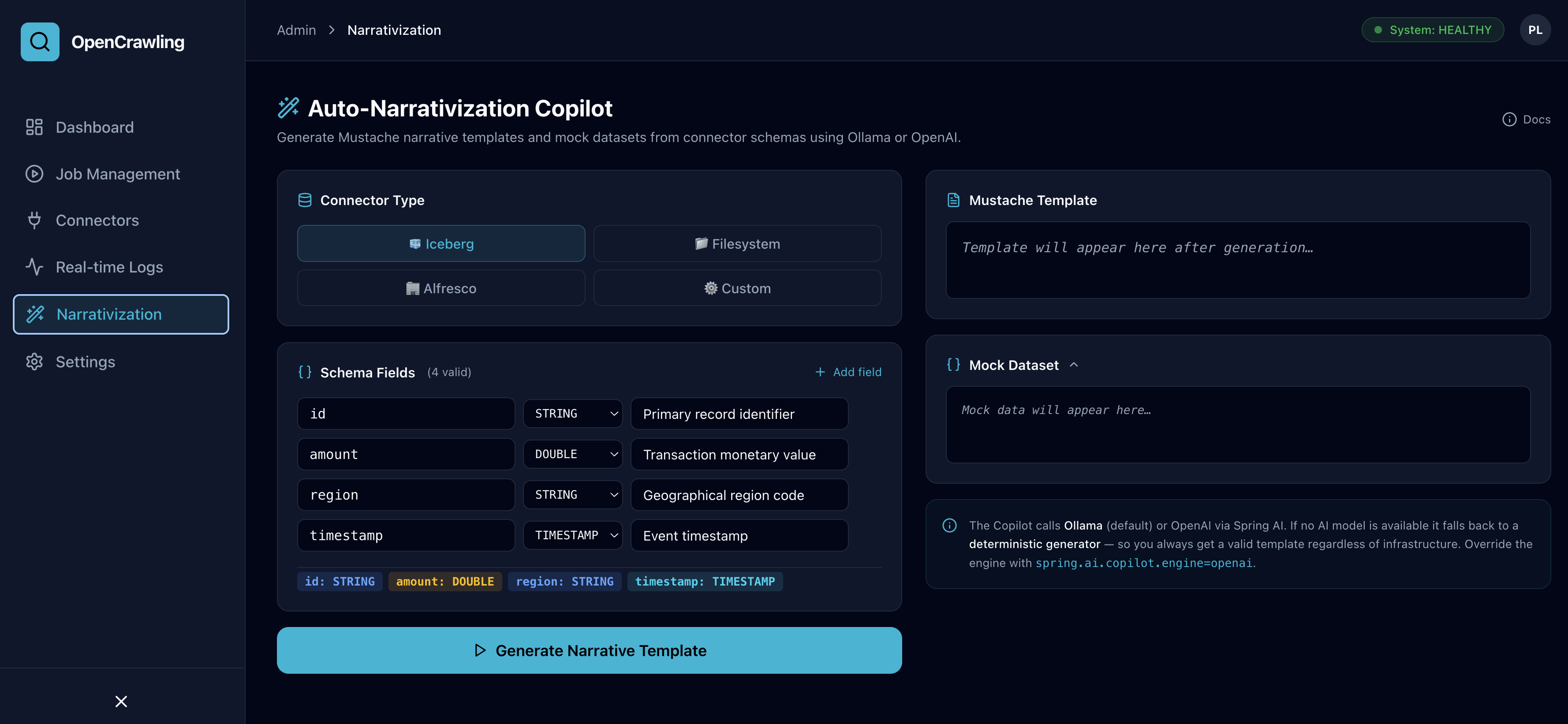 Settings Auto-Narrativization