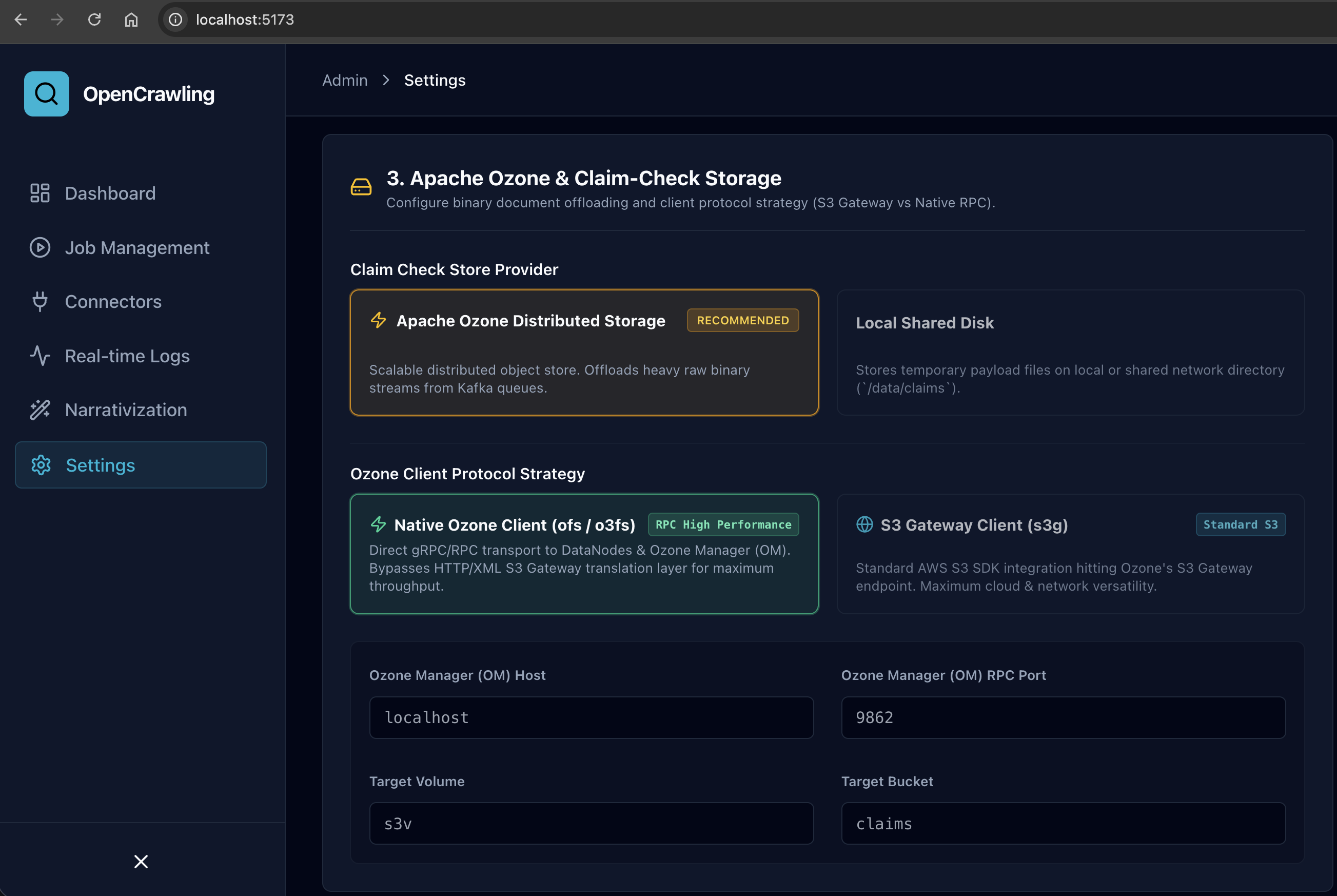 Apache Ozone Client Settings
