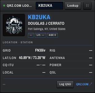 QRZ.com Lookup card with KB2UKA data