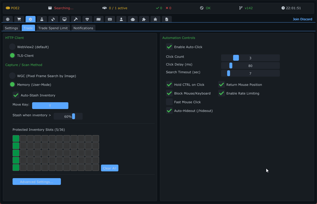 Settings Tab