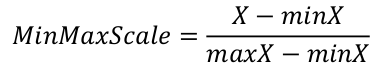 MinMaxScale equation
