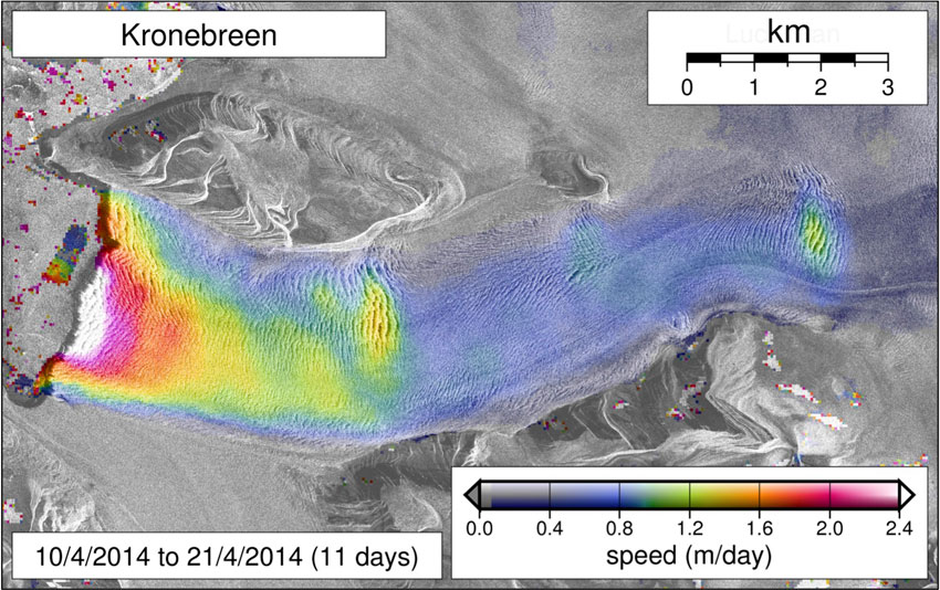 Velocity map of Kronebreen