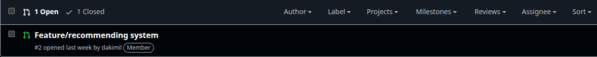 Slika 4: Primer Pull Request iz feature veje v vejo develop