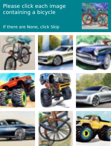 Please click each image containing a bicycle