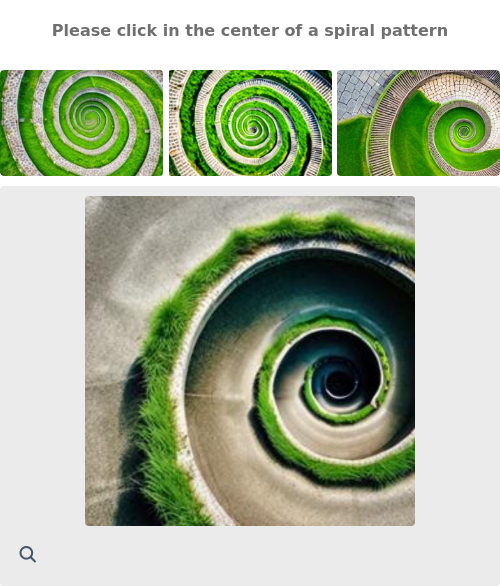 default @ please click in the center of a spiral pattern