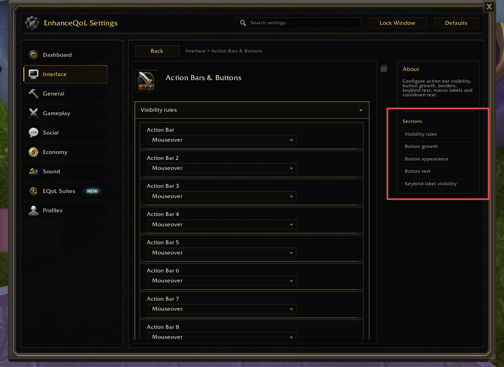 Side panel subnavigation example