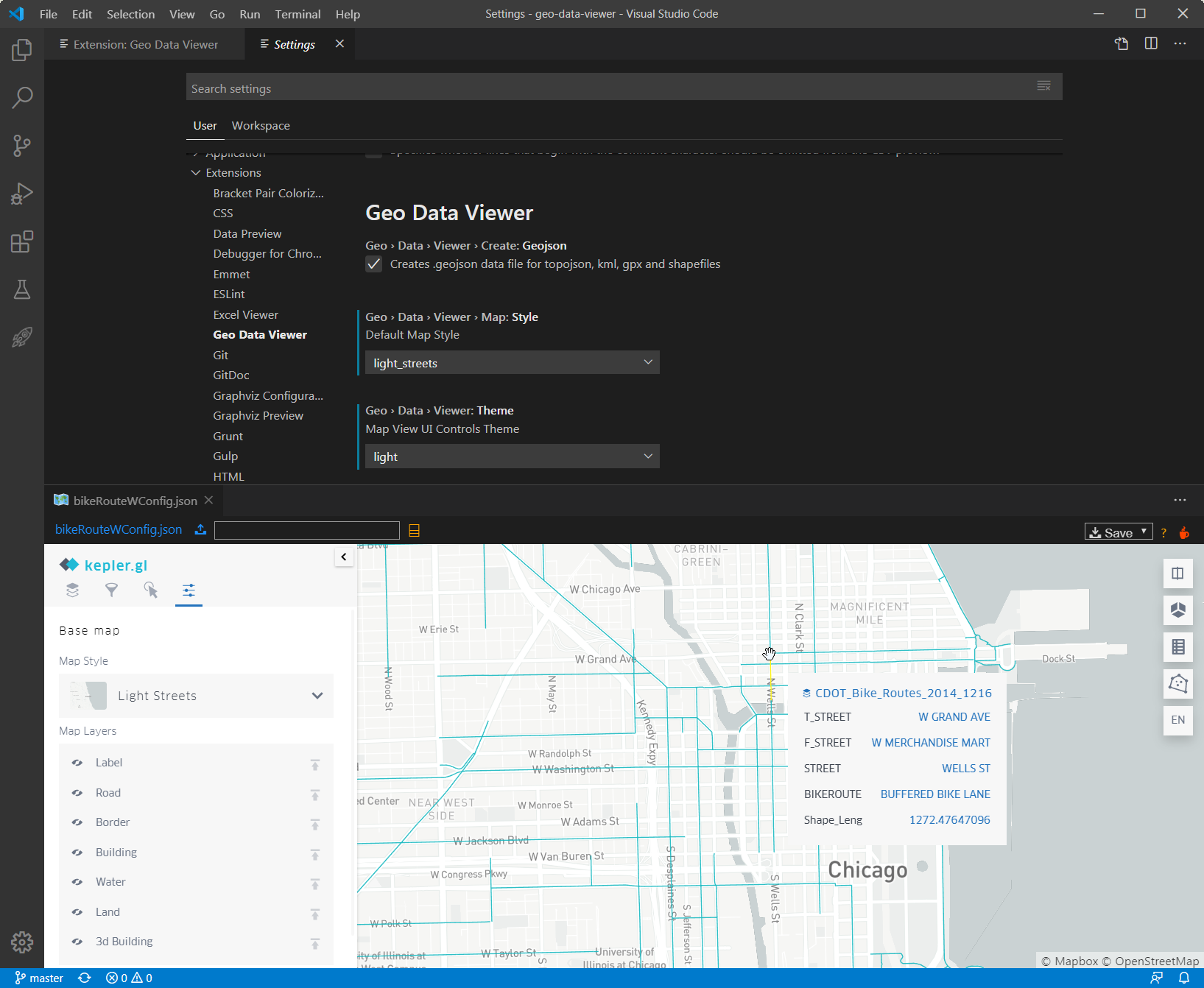 Geo Data Viewer Settings