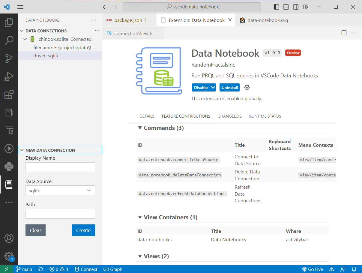 Data Notebook Extension