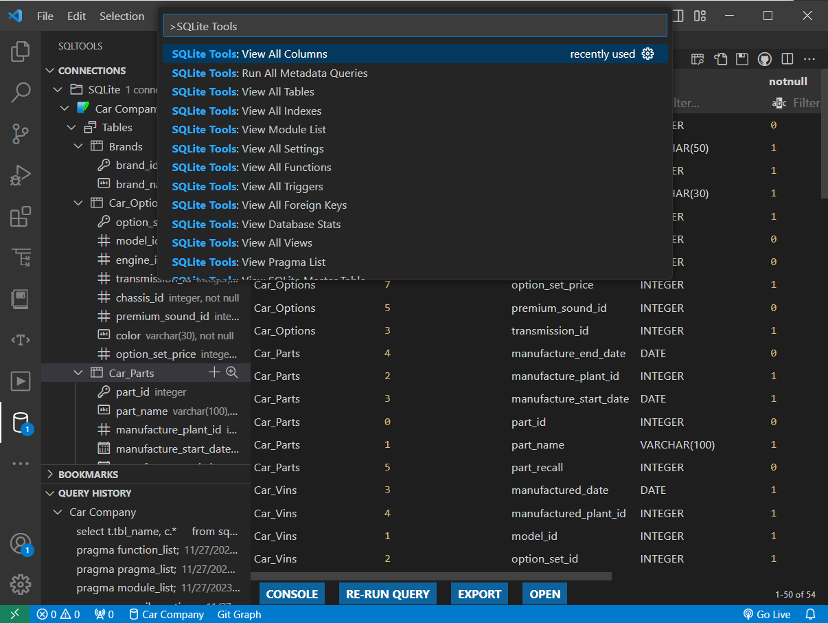 SQLite Pro Tools Views