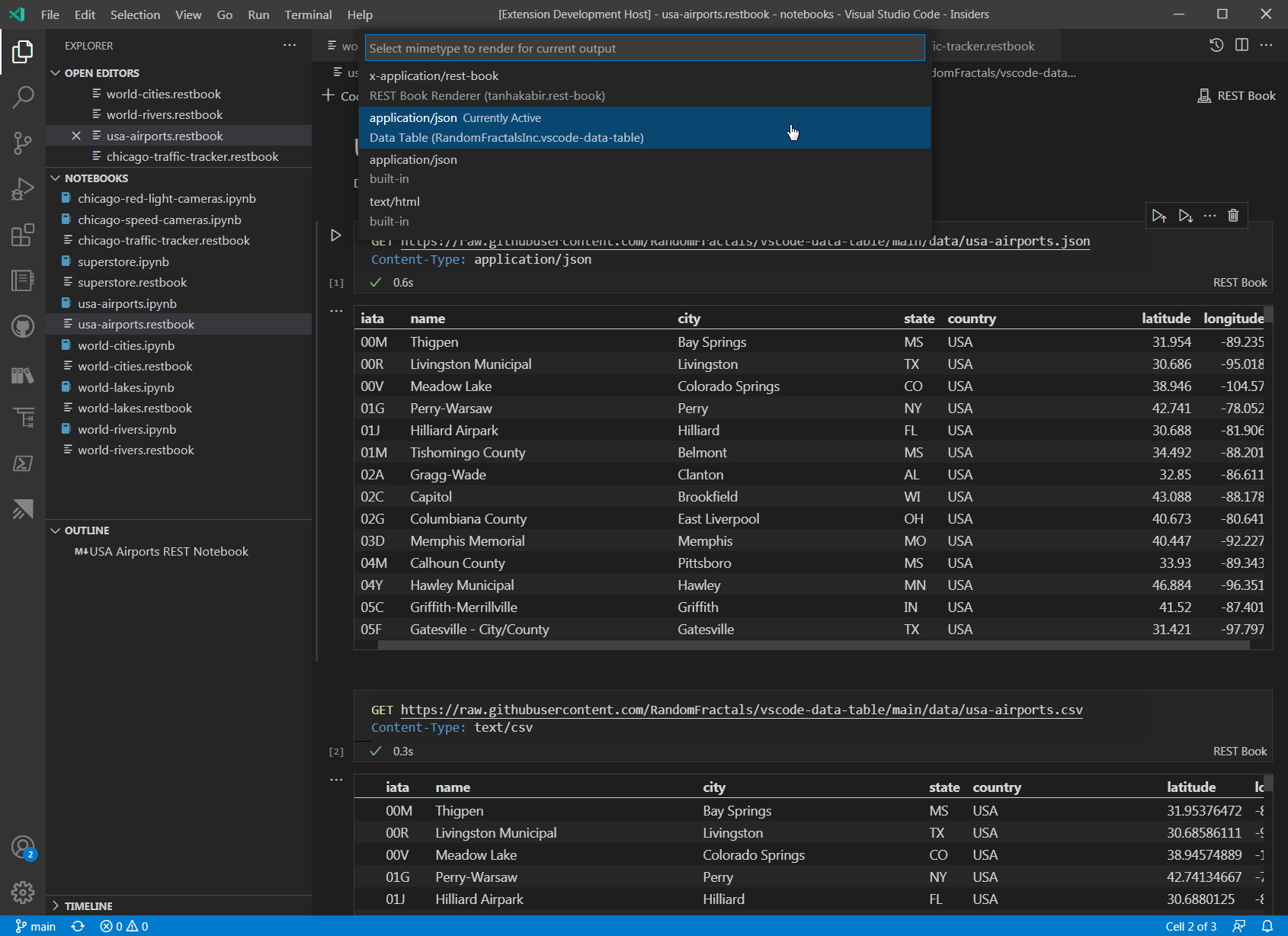 Data Table 🈸 Renderer View