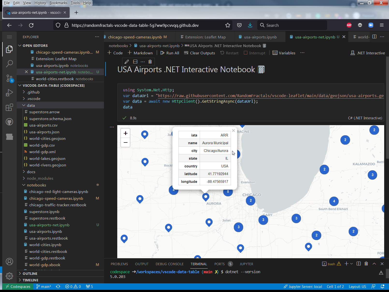 USA Airports .NET Interactive Notebook 📓