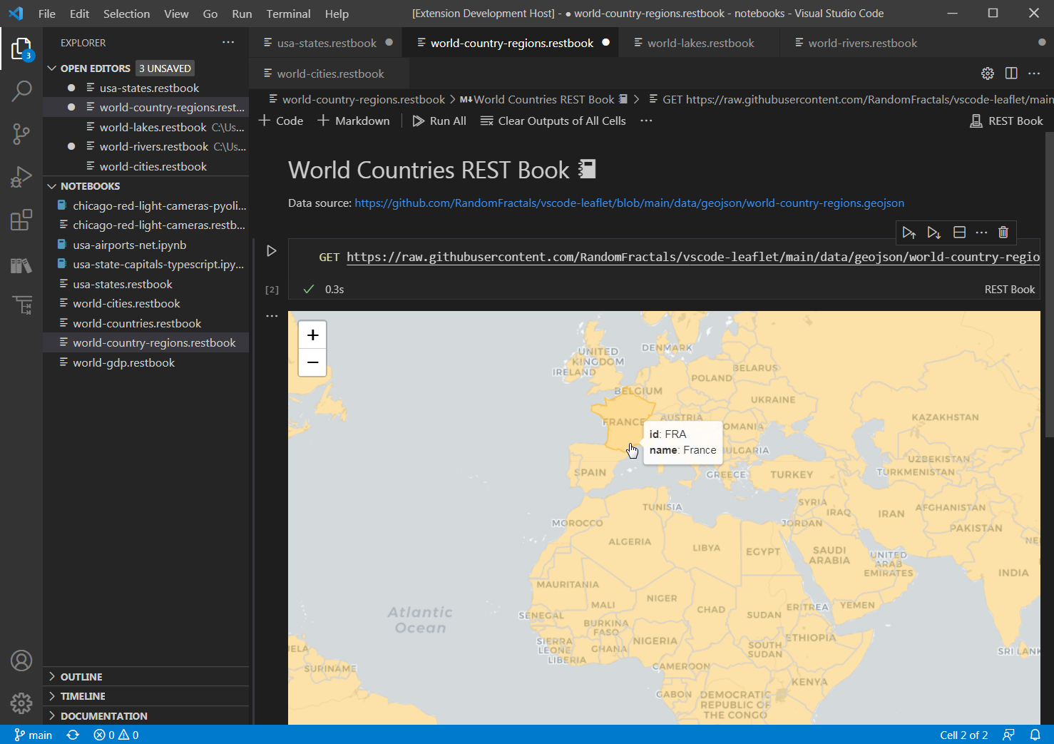 World Countries in Leaflet Map 🗺️ Renderer