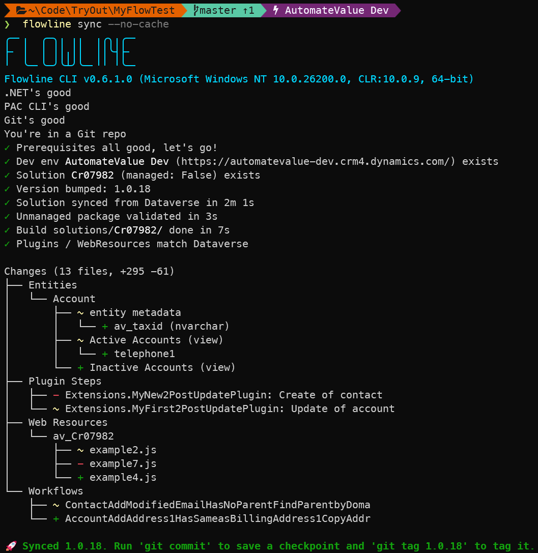 Sync summary output