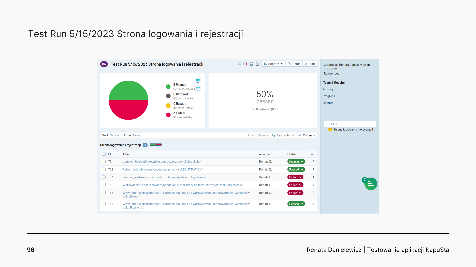 2 Test Run Strona Logowania i Rejestracji.png