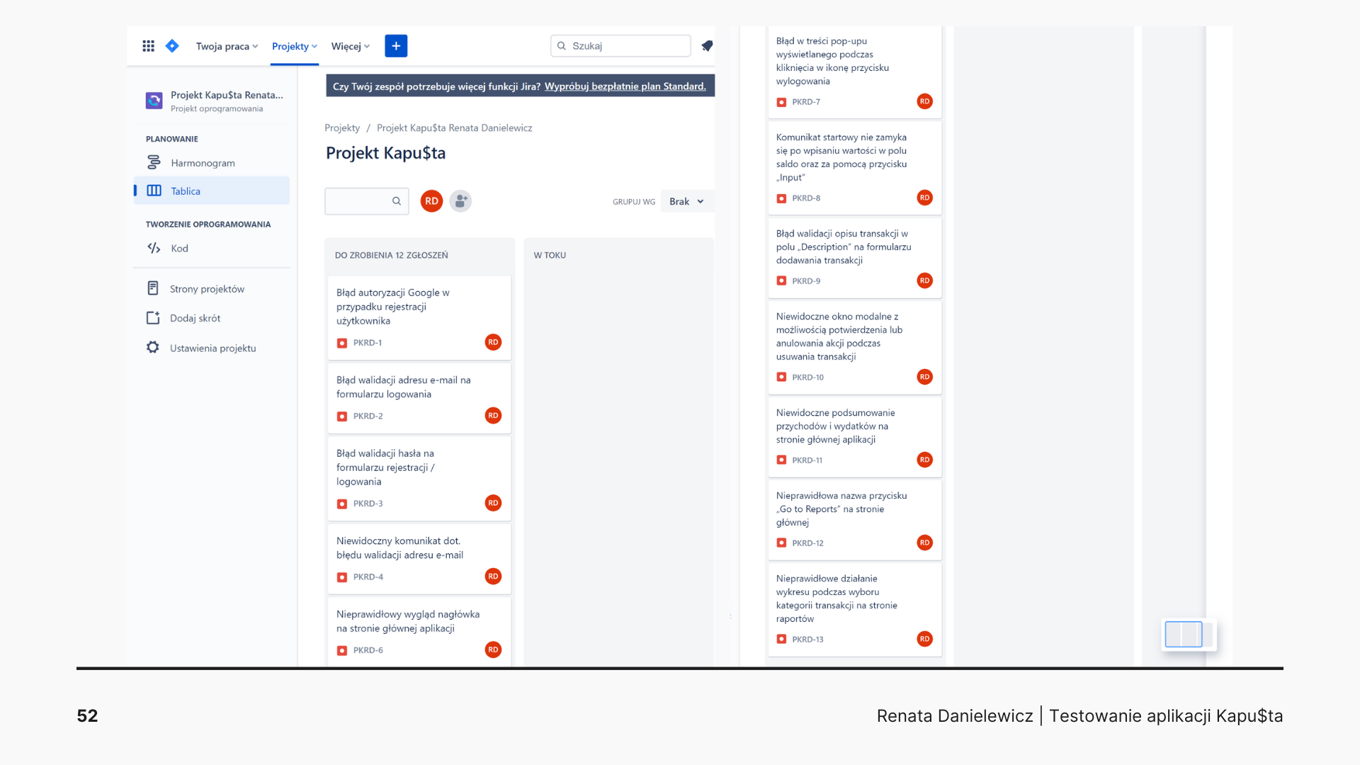 Raporty o błędach Jira Testowanie Aplikacji Kapusta Smart Finance.png