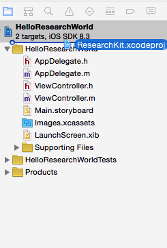 Adding the ResearchKit framework to your
   project