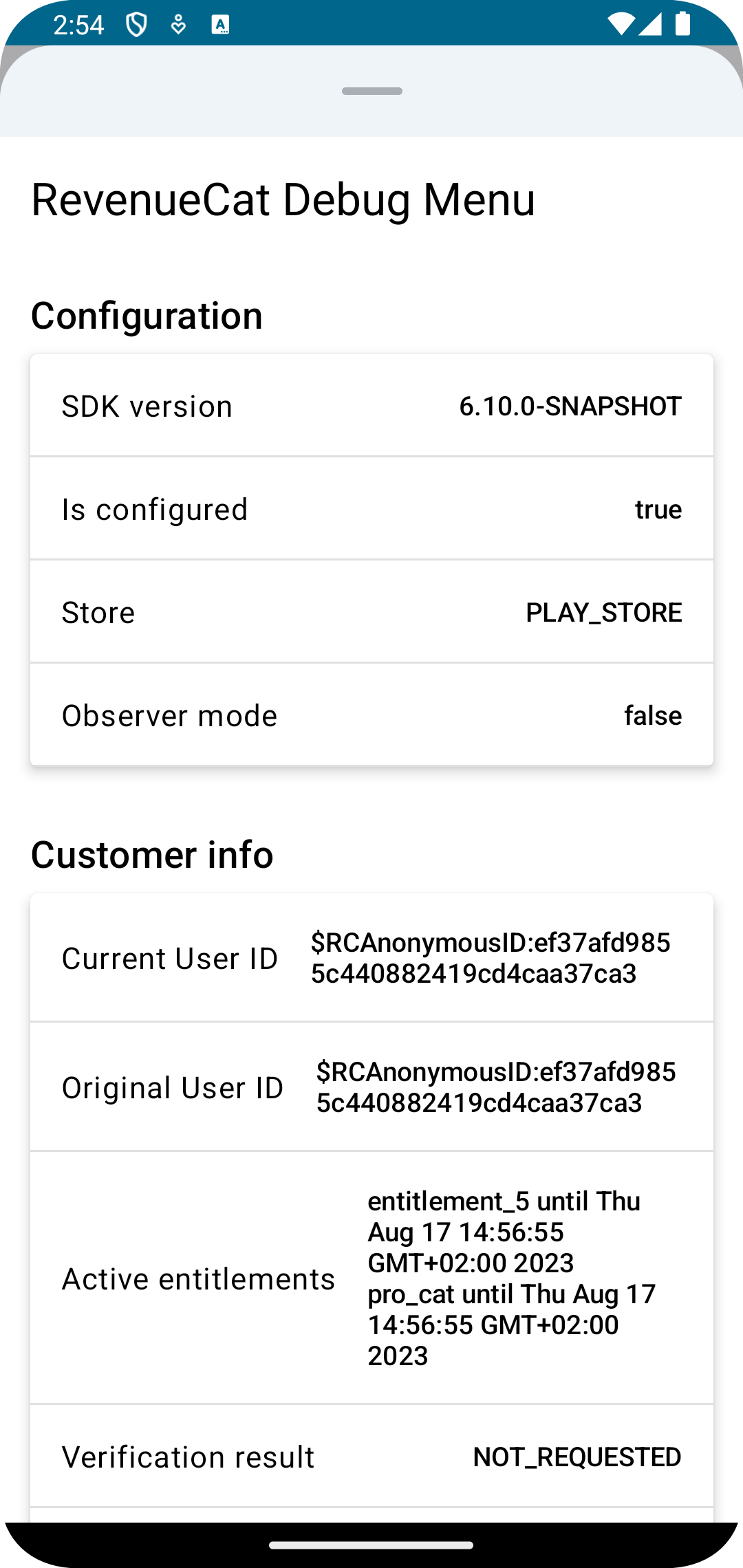 RevenueCat Android Debug UI